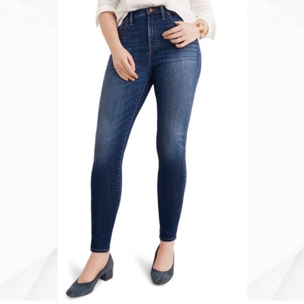 Madewell Jeans Womens 32 10" High-Rise Skinny Dark Wash Blue Denim EUC
